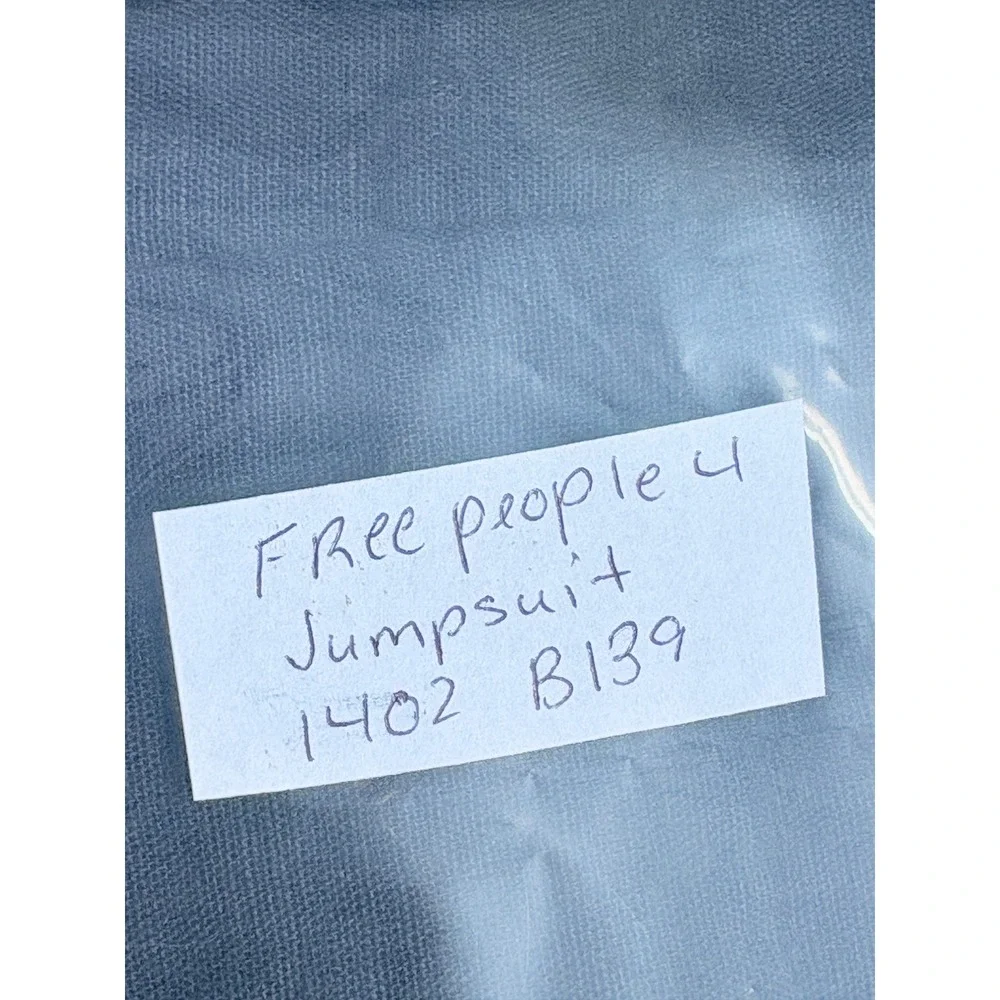 Free People Jumpsuit Linen Cotton Boho Wide Leg Black White Women Size 4 Bandana